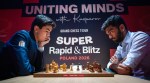 Javokhir Sindarov defeated D Gukesh in the blitz game of GCT Poland. (Lennart Ootes/GCT)