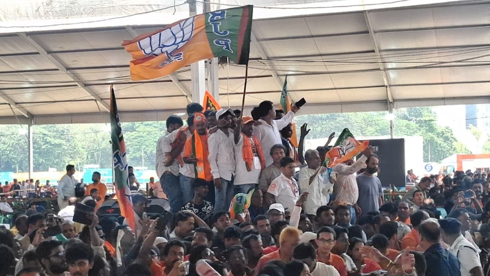 BJP supporters at the Brigade Parade ground