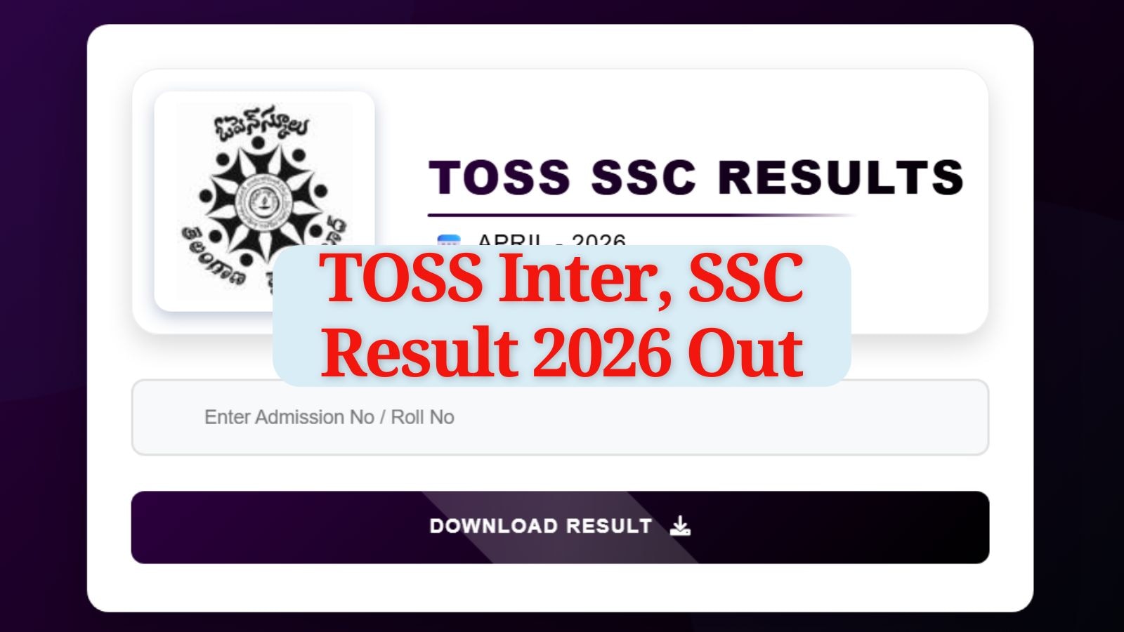 Telangana TOSS SSC, Inter results 2026 Out: How to check and download scorecards