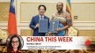 Taiwan's President Lai Ching-te with Eswatini King Mswati III at the Mandvulo International Conference Hall in Eswatini on May 3.