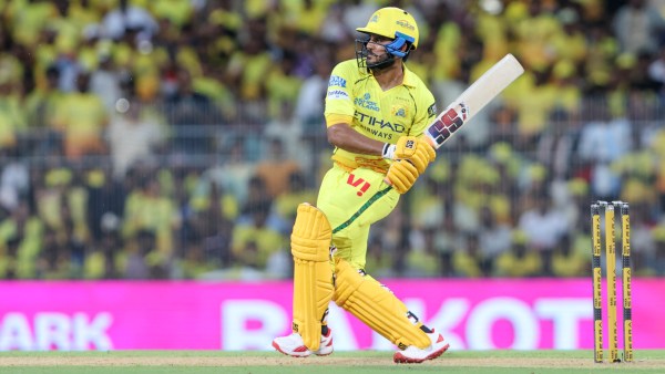 CSK batter Urvil Patel in action. (CREIMAS FOR IPL)