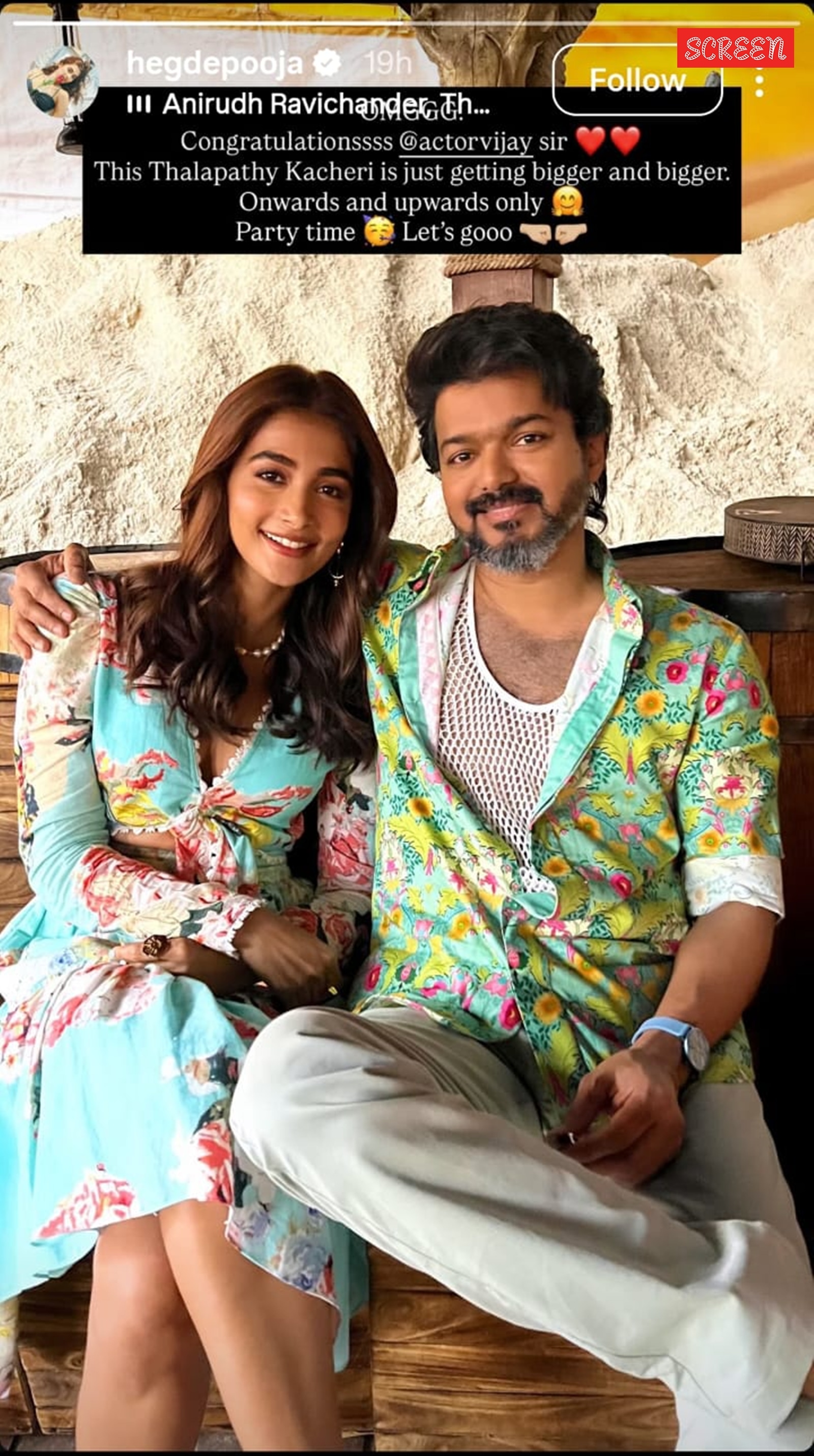 Soon after his victory, Pooja Hegde had taken to her Instagram stories to congratulate Vijay.