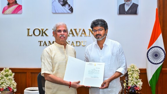 C. Joseph Vijay sworn in as Tamil Nadu CM, TVK government formation 2026, Vijay Rahul Gandhi 2009 meeting, Tamilaga Vettri Kazhagam alliance VCK IUML, Tamil Nadu fractured mandate 2026, Governor Rajendra Vishwanath Arlekar, Aadhav Arjuna TVK, TVK cabinet list ministers, next Chief Minister of Tamil Nadu, Indian Union Muslim League TVK support.