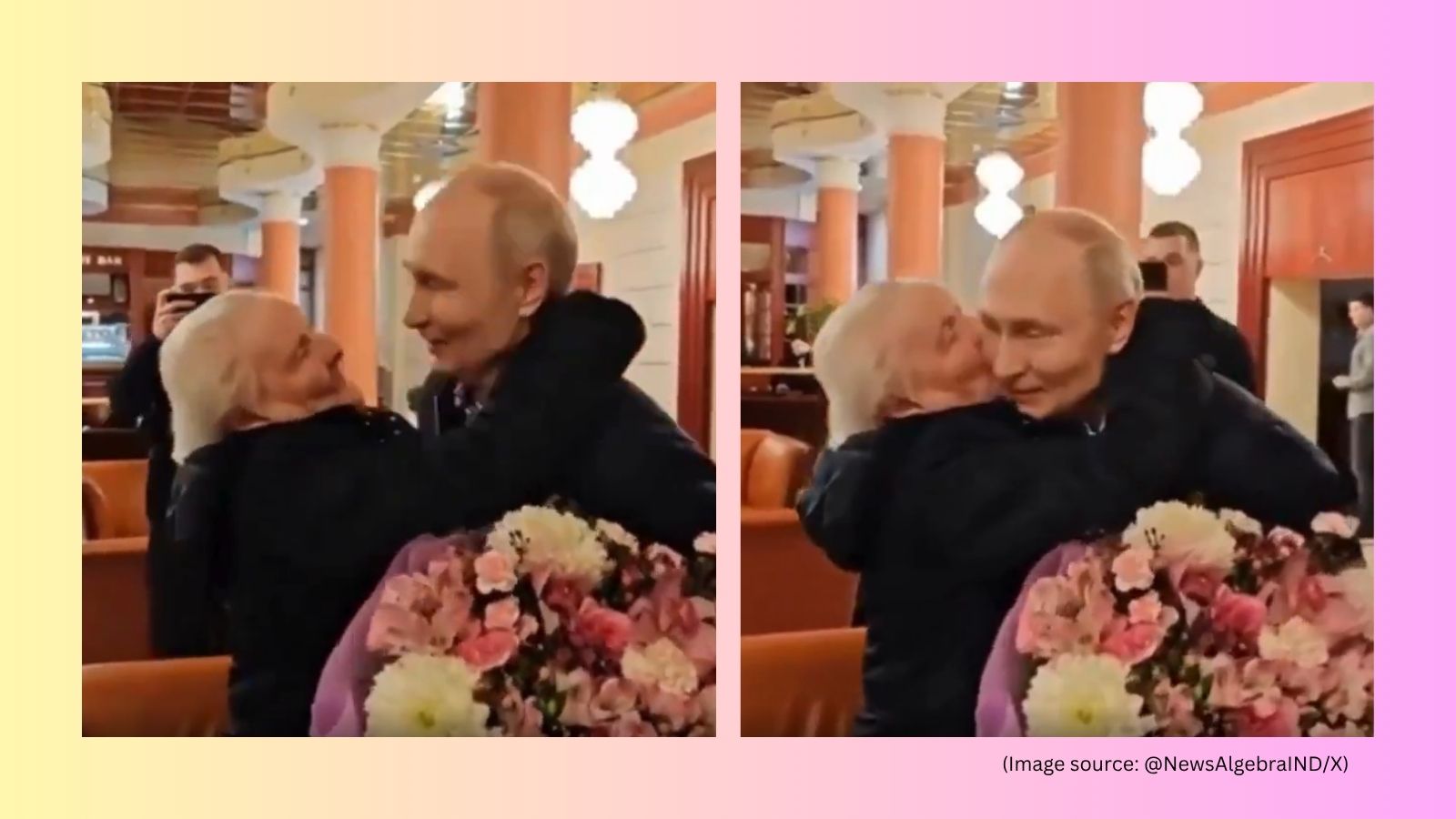 indianexpress.com - Trends Desk - Russian President Putin arrives at hotel with flowers, drives former school teacher to Kremlin dinner: WATCH