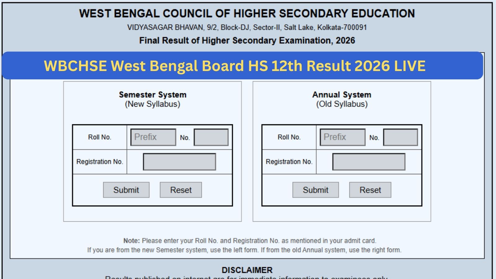 WBCHSE West Bengal HS Result 2026 Live Updates: Top 3 ranker males, still female students take lead