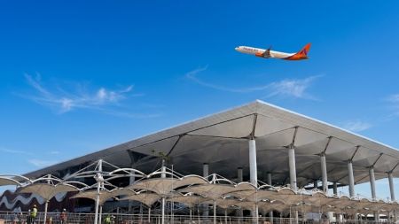 Akasa Air is set to begin operations from Noida International Airport (Image enhanced using AI)