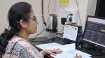 Apoorva Pandey working at the EQ Cell (Express Photo)