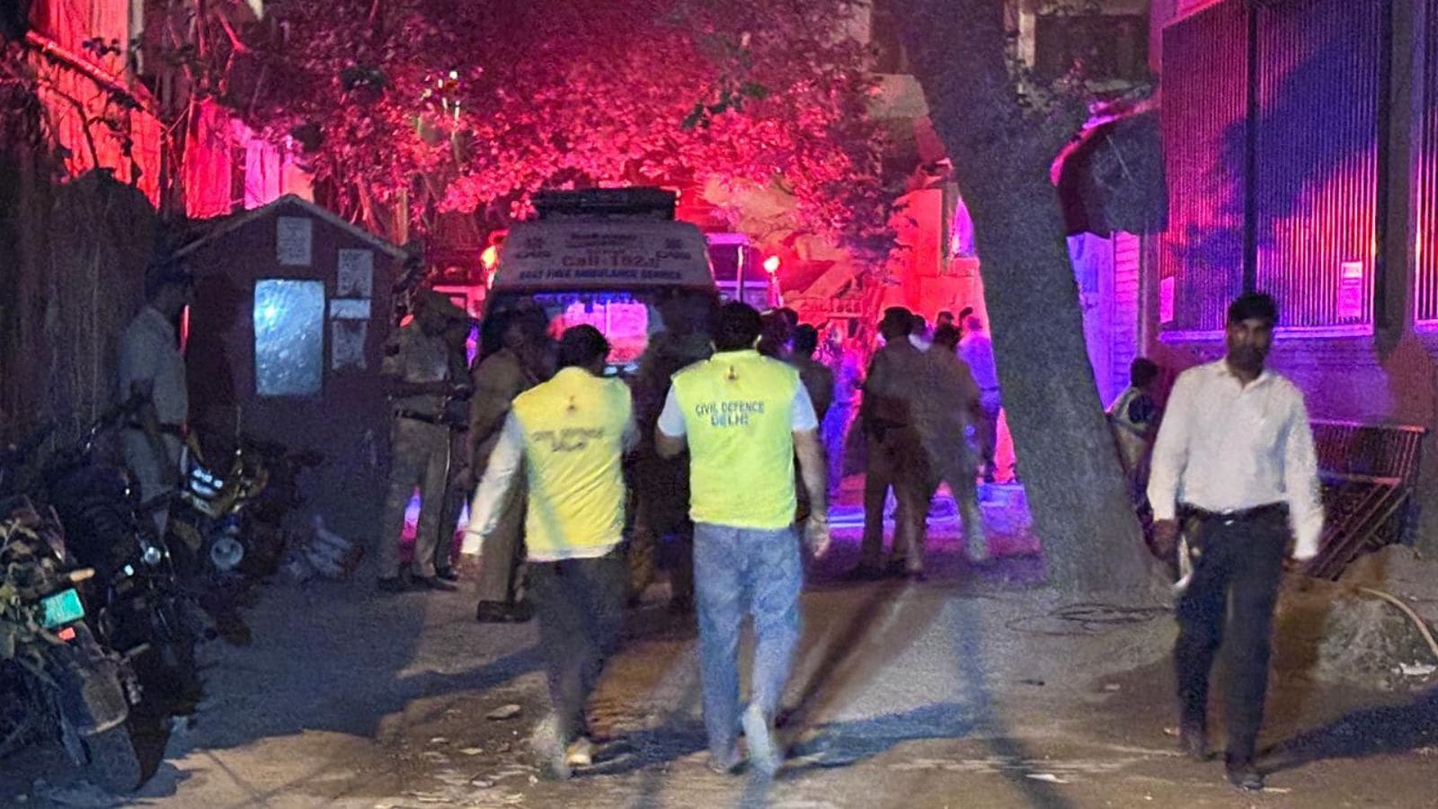 Several feared trapped as five-storey building reduced to rubble in Delhi’s Saket