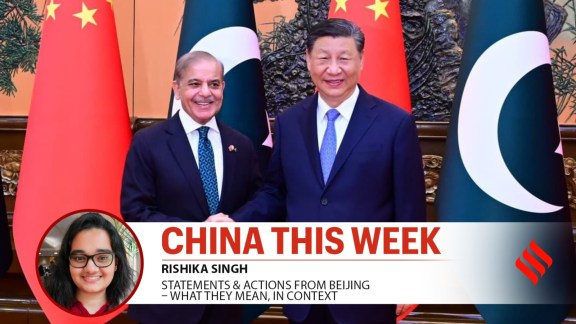 Pakistani Prime Minister Shehbaz Sharif and Chinese President Xi Jinping in Beijing in 2024.