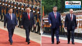 China news: US President Donald Trump and Russian President Vladimir Putin in Beijing with Chinese President Xi Jinping this month.