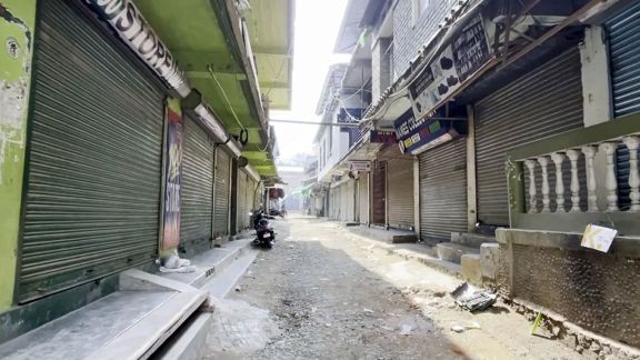 An indefinite shutdown has been underway in Churachandpur district since Wednesday over the killing of the church leaders. (ANI Photo)