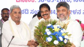 D K Shivakumar is the new leader of the Congress Legislative Party (CLP), following a resolution moved by Siddaramaiah. (Special Arrangement)
