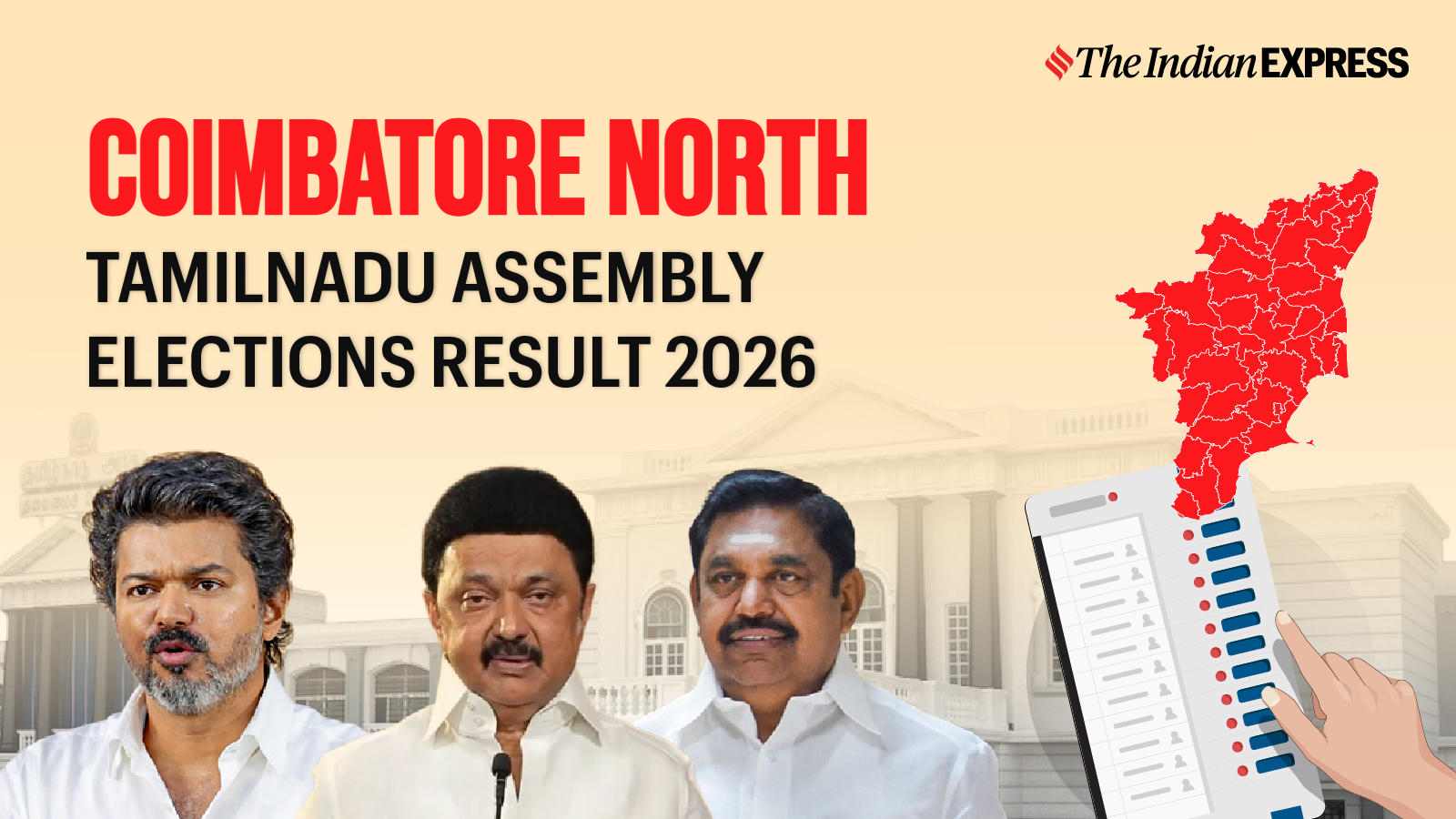 Coimbatore (North) Assembly Election Result 2026 LIVE: Winner, Vote Share and Party-wise Trends