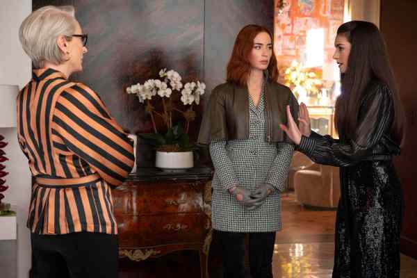 Meryl Streep, Emily Blunt, and Anne Hathaway in The Devil Wears Prada 2.