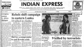 This is the front page of The Indian Express published on May 22, 1986.