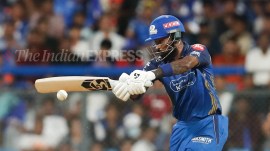Kieron Pollard backed the 32-year-old’s captaincy skills, despite a hard season, adding that he tried what he could with the resources he had. (Express Photo by Sankhadeep Banerjee)