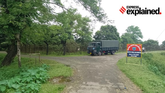 A view of the India-Bangladesh border near a BSF camp.