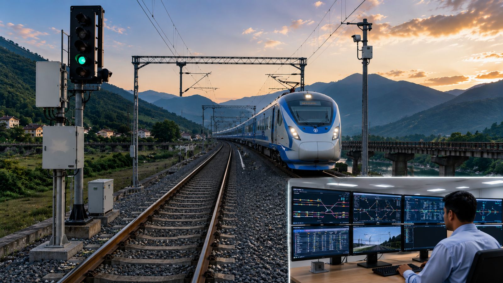 Indian Railways has sanctioned expansion of the Kavach Automatic Train Protection System across 1,478 route kilometres over Northern Railway. (Image generated using AI)