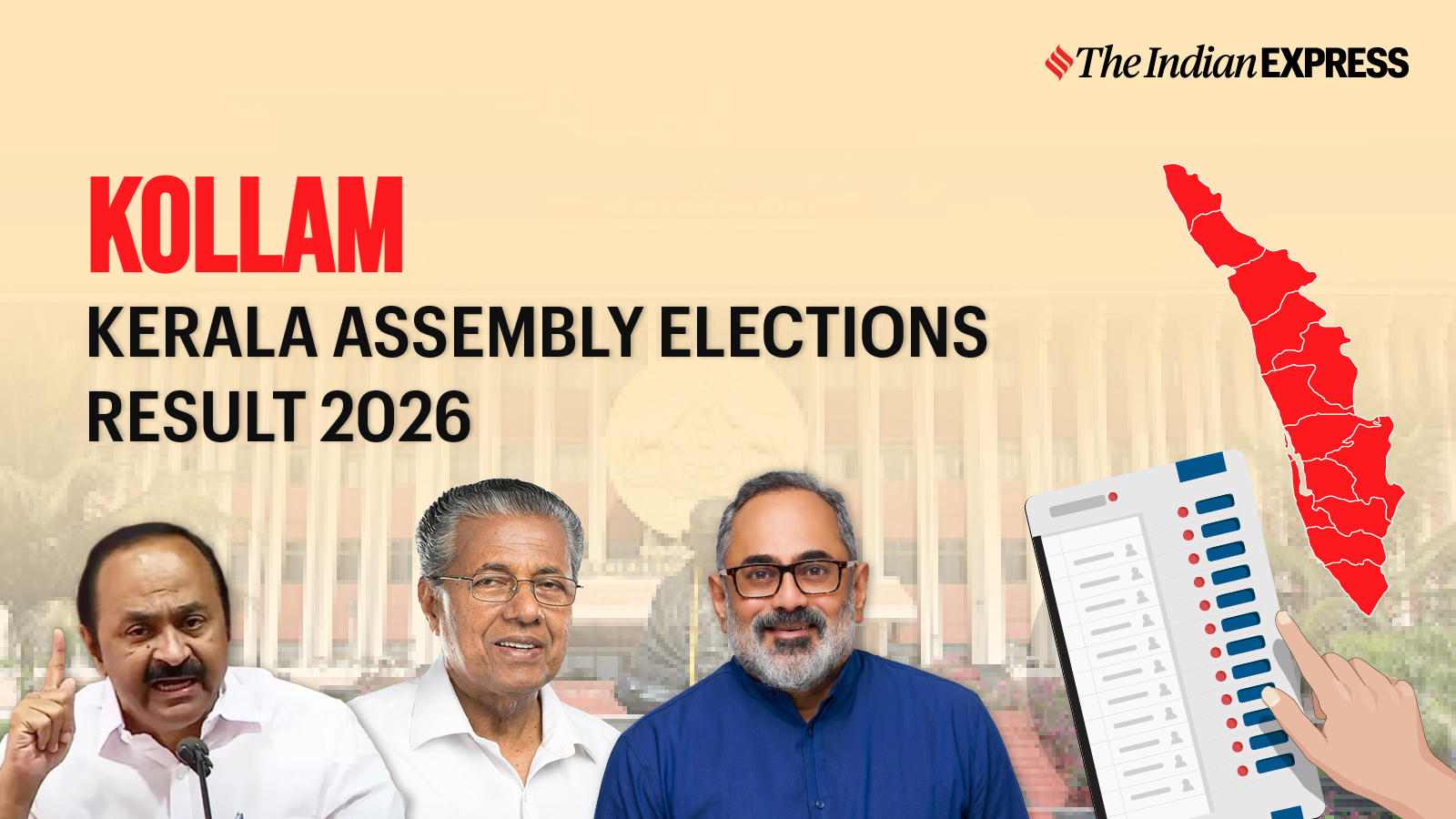 Kollam Assembly Election Result 2026 LIVE: Winner, Vote Share and Party-wise Trends
