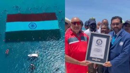 Andaman largest underwater national flag
