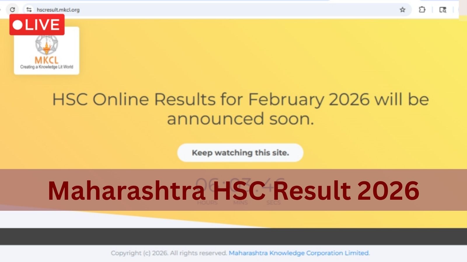 Maharashtra Board HSC 12th Result 2026 Live Updates: At what time will MSBSHSE declare results today?