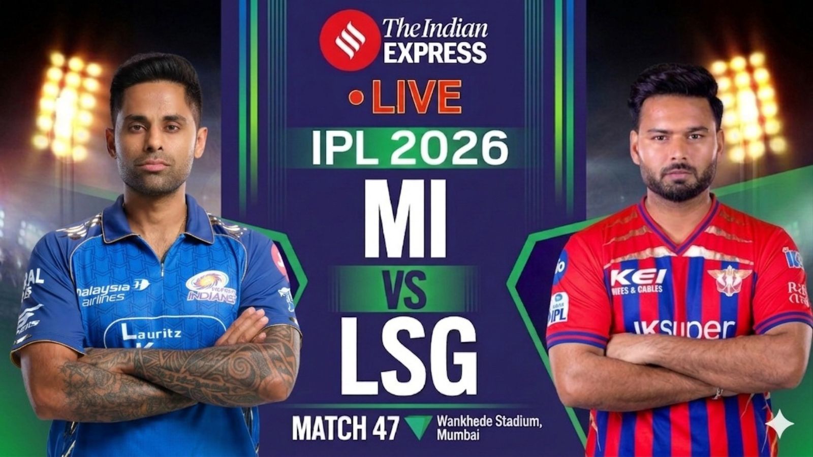 MI vs LSG IPL 2026 LIVE Score: Suryakumar Yadav wins toss and opts to bowl first vs Lucknow Super Giants
