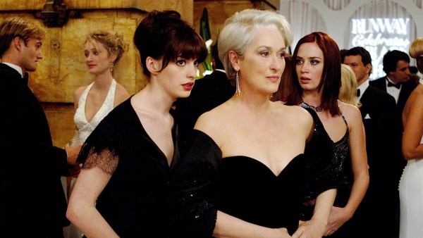 Anne Hathaway, Meryl Streep, and Emily Blunt in The Devil Wears Prada.