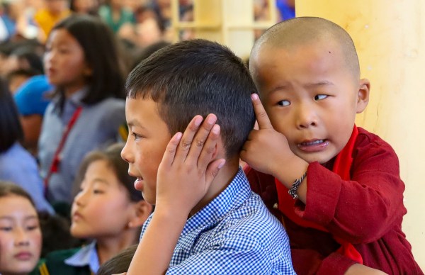 Dharamshala: Children during the swearing-in ceremony of elected Sikyong (President) of the Central Tibetan Administration (CTA) Penpa Tsering of the 17th Kashag, in Dharamshala, Wednesday, May 27, 2026. (PTI Photo)(PTI05_27_2026_000110A)
