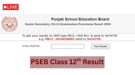 PSEB Class 12th result 2026 live updates