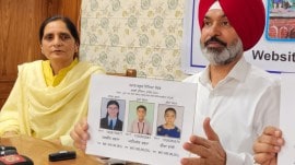 Amarpal Singh, chairman of the , along with board officials, releases the PSEB Class 10 examination results (Express photo by Jasbir Malhi)