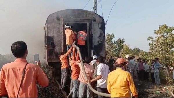 A fire broke out on the Rajdhani Express near Ratlam in Madhya Pradesh. (Image: CPRO, West Central Railway)