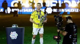 Cristiano Ronaldo fired Al Nassr to the SPL title with a brace in a 4-1 win. (Reuters Photo)
