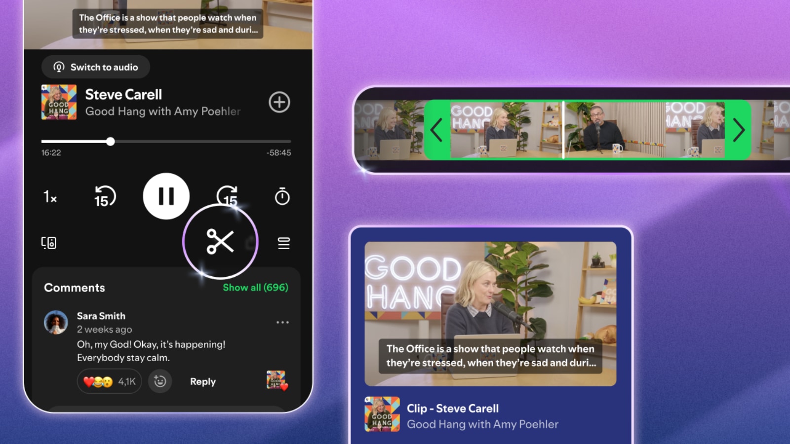 Spotify’s new Podcast Clips feature lets listeners save memorable podcast highlights