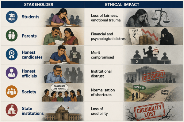 upsc ethics neet paper leak stakeholder analysis