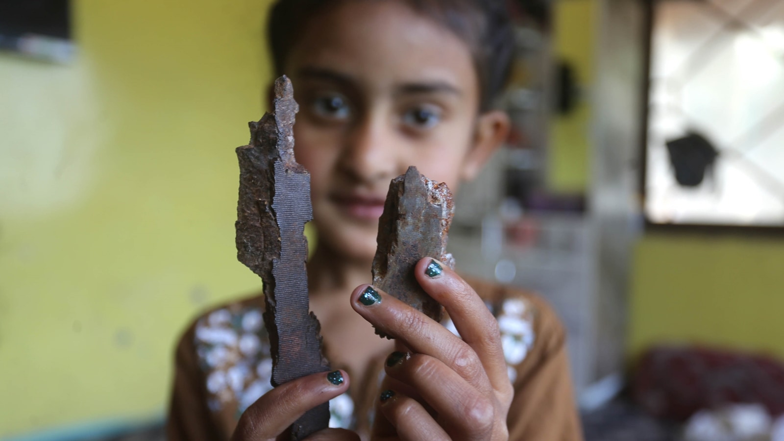 Six-year-old Humyra’s house in Lower Bandi was razed in a Pakistani attack during Operation Sindoor. (Express Photo by Shuaib Masoodi)