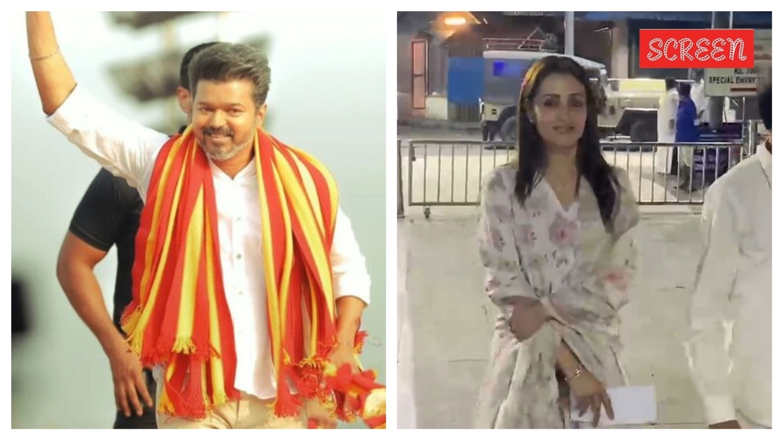 As Vijay’s TVK takes the lead in Tamil Nadu elections, Trisha visits Tirupati on her birthday. Watch