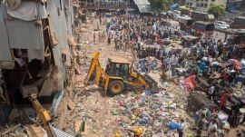 Western railway demolition drive: Authorities seek to clear 5,200 square meters of encroached railway land near the Bandra station. (Express Photo/Nidhi Jacob)