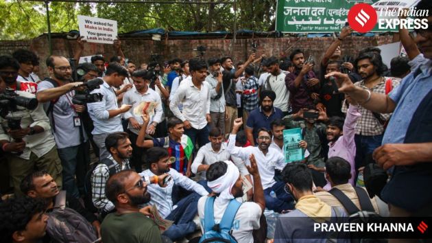 School students were also seen attending the protest