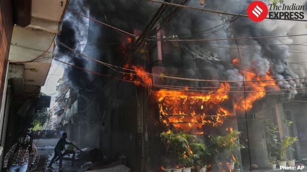 The blaze erupted at the Flourish Stay B&B in Hauz Rani