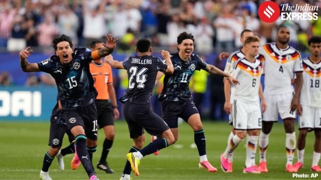 Paraguay upsets Germany on penalty kicks at World Cup after a 1-1 draw through extra time
