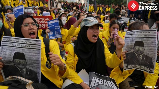 Protesters, many wearing yellow university jackets, voiced their frustration over living costs, which have risen