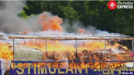 Authorities burned more than 50 tonnes of drugs