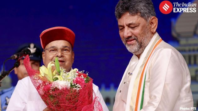 Governor Thaawarchand Gehlot administered the oath of office and secrecy to Shivakumar, Parameshwara and others