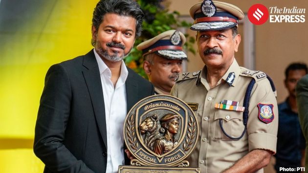 Vijay unveiled the insignia for the special force tasked to prevent crimes against women and children