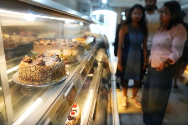 A shelf with cakes at Wenger's. (Express Photo with Abhinav Saha)