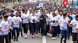 TN CM Vijay flags off anti-drug marathon, runs 6 km to spread awareness