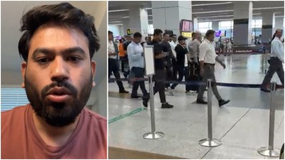 Cockroach Janata Party, Abhijeet Dipke arrives at the airport (right)