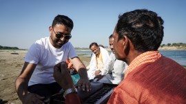 Abhinav with one of the members of Manna Lal