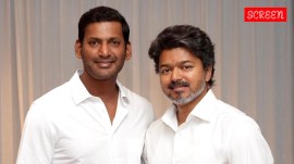 Actor Vishal with Tamil Nadu Chief Minister Vijay