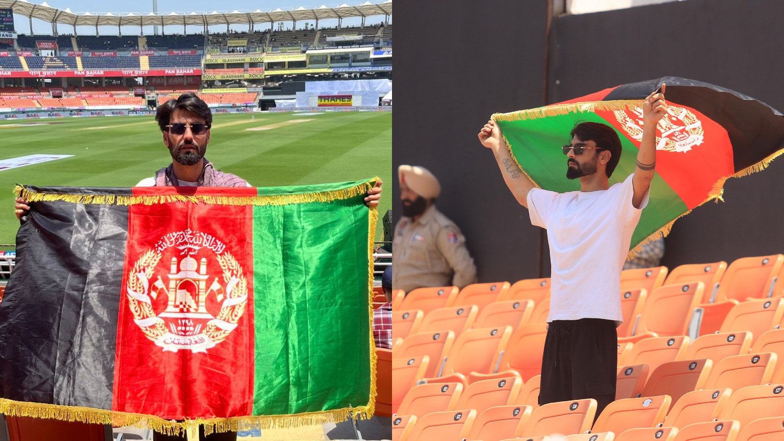 The lone Afghan fan in the stands has friends on the field